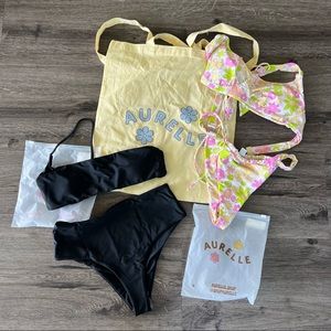 Aurelle Bikini Bundle - 2 suits + tote bag - size Small